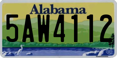 AL license plate 5AW4112