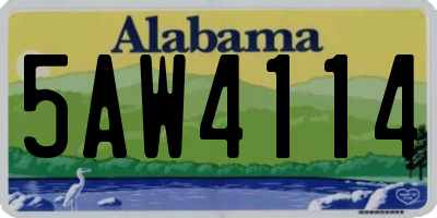 AL license plate 5AW4114