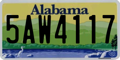 AL license plate 5AW4117