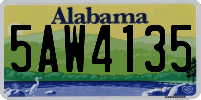 AL license plate 5AW4135