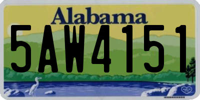 AL license plate 5AW4151