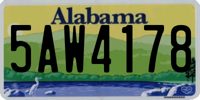 AL license plate 5AW4178