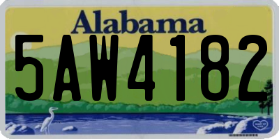 AL license plate 5AW4182