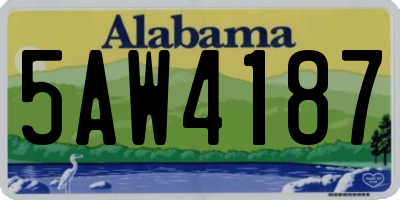 AL license plate 5AW4187