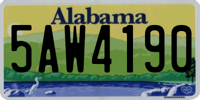 AL license plate 5AW4190