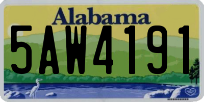 AL license plate 5AW4191