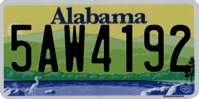 AL license plate 5AW4192
