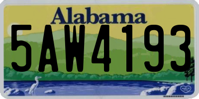 AL license plate 5AW4193