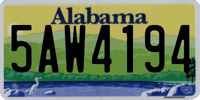 AL license plate 5AW4194