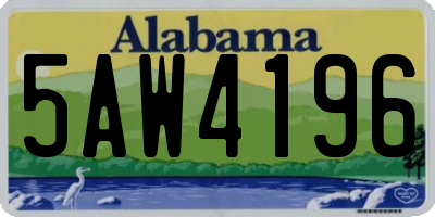 AL license plate 5AW4196