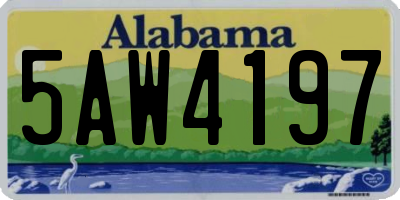 AL license plate 5AW4197