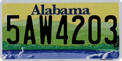 AL license plate 5AW4203