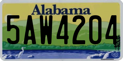 AL license plate 5AW4204