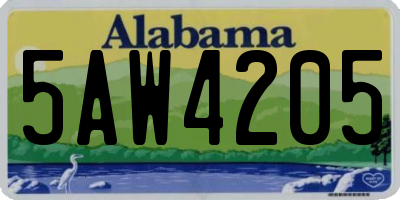 AL license plate 5AW4205
