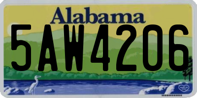 AL license plate 5AW4206
