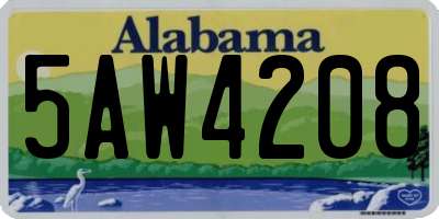 AL license plate 5AW4208