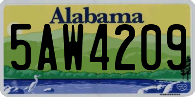 AL license plate 5AW4209