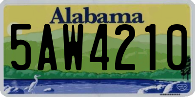 AL license plate 5AW4210