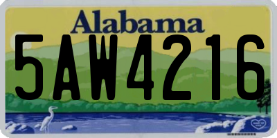 AL license plate 5AW4216