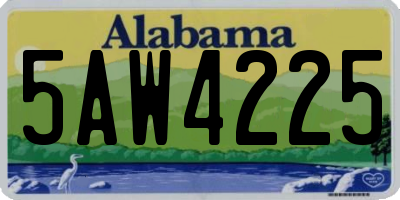 AL license plate 5AW4225
