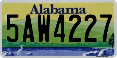 AL license plate 5AW4227