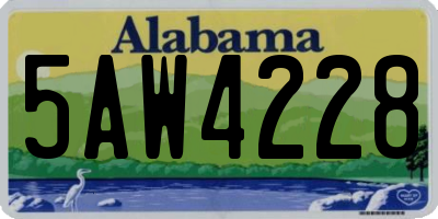 AL license plate 5AW4228