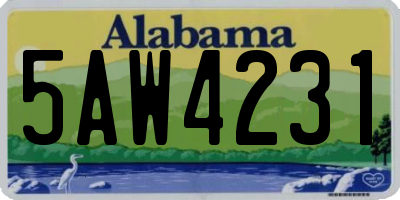 AL license plate 5AW4231