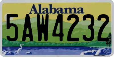 AL license plate 5AW4232