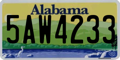 AL license plate 5AW4233