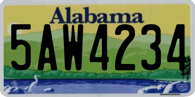 AL license plate 5AW4234
