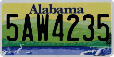 AL license plate 5AW4235