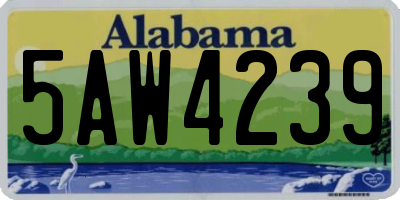 AL license plate 5AW4239