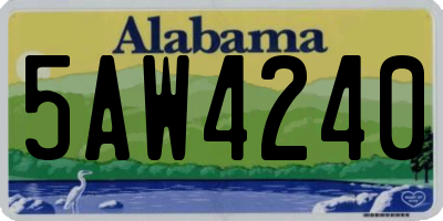 AL license plate 5AW4240