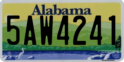 AL license plate 5AW4241