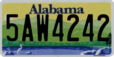 AL license plate 5AW4242