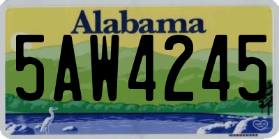 AL license plate 5AW4245