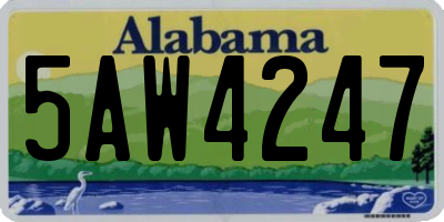 AL license plate 5AW4247
