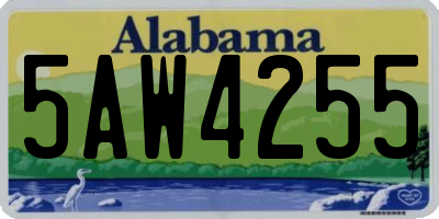 AL license plate 5AW4255