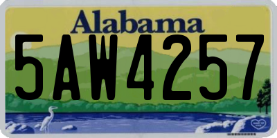AL license plate 5AW4257
