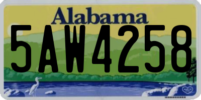 AL license plate 5AW4258
