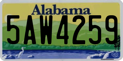 AL license plate 5AW4259