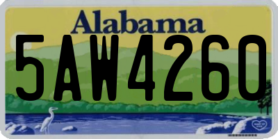 AL license plate 5AW4260