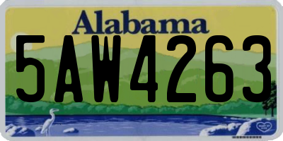 AL license plate 5AW4263