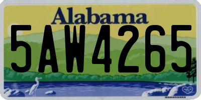 AL license plate 5AW4265