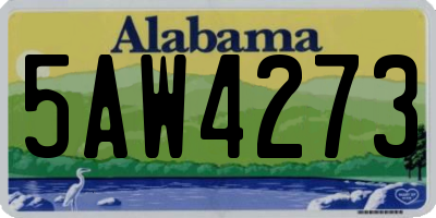 AL license plate 5AW4273