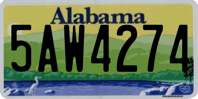 AL license plate 5AW4274