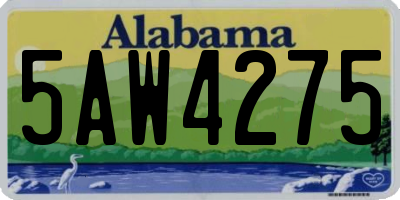 AL license plate 5AW4275