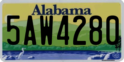 AL license plate 5AW4280