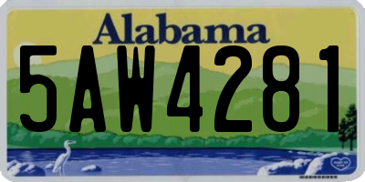 AL license plate 5AW4281