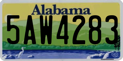 AL license plate 5AW4283